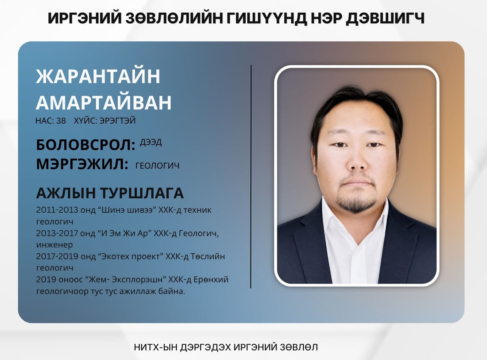 НИТХ-ын дэргэдэх Иргэний зөвлөлийн гишүүнийг нөхөн сонгоход иргэн та саналаа өгөөрэй